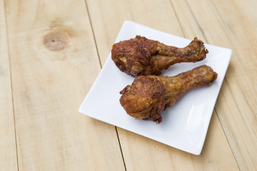 Deep fried marinate chicken leg Thai style