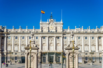 Fototapeta na wymiar The Royal Palace of Madrid (Palacio Real de Madrid) - the official residence of the Spanish Royal Family at the city of Madrid, Spain