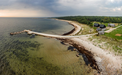 Aerial photo of small port in Estonia