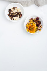 spices and tea leaves