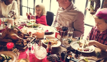 Family Together Christmas Celebration Concept