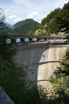 Dam of Sauris (Diga di Sauris) 136 m in Friuli Venezia Giulia, Italy, Europe