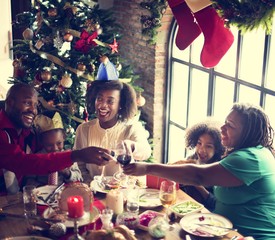 Family Together Christmas Celebration Concept