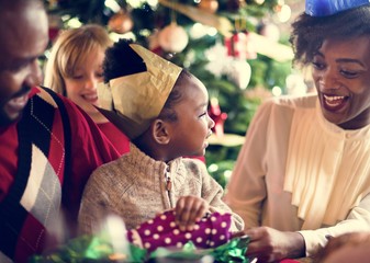 Family Together Christmas Celebration Concept