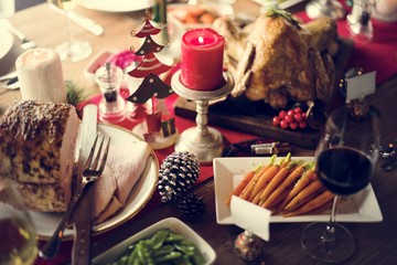 Christmas Family Dinner Table Concept