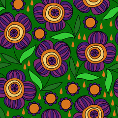 Beautiful floral ornament, Vector seamless pattern.