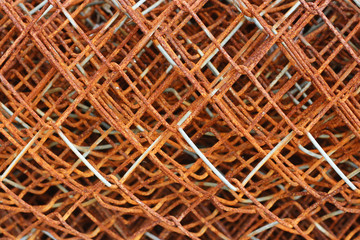 Naklejka premium Close up of rusted old wire mesh