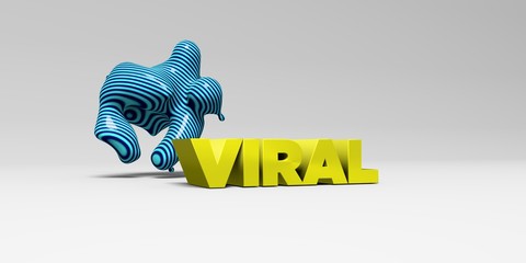 VIRAL - 3D rendered colorful headline illustration.  Can be used for an online banner ad or a print postcard.