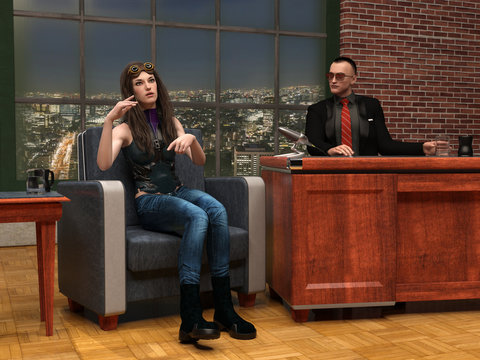 Talk Show TV Performance Scene 3d Illustration