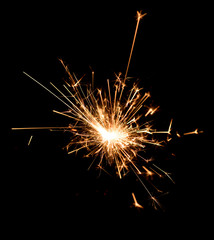Christmas and new year party sparkler on black