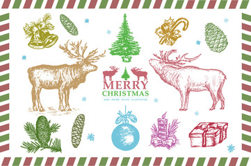 Christmas collection retro elements