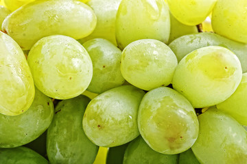 Green grapes closeup