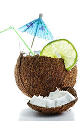 Cocktail made of coconut