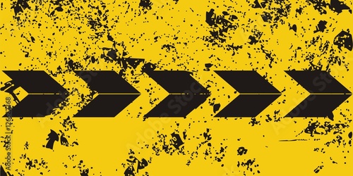 Black And Yellow Road Sign Rectangular Background Diagonal Stripes