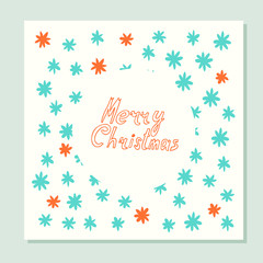 Fototapeta na wymiar Merry Christmas. Greeting card with holidays symbols. Vector hand drawn illustration. Doodle style