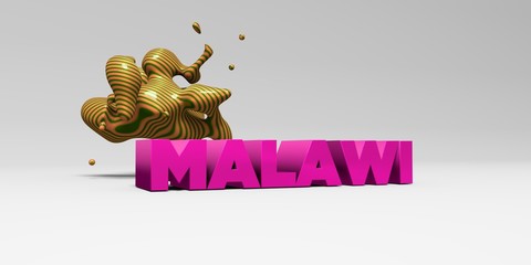 MALAWI - 3D rendered colorful headline illustration.  Can be used for an online banner ad or a print postcard.
