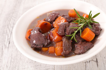 beef stew with carrot and rosemary