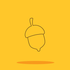 Acorn cute icon in trendy flat style isolated on color background. Thanksgiving symbol for your design, logo, UI. Vector illustration, EPS10.