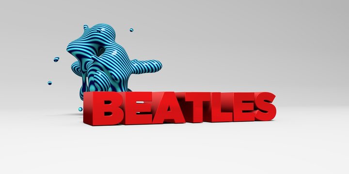 BEATLES - 3D rendered colorful headline illustration.  Can be used for an online banner ad or a print postcard.