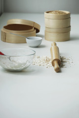 Still life of cooking utensils for Dim Sum