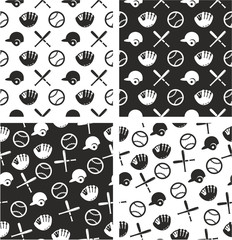 Fototapeta premium Baseball Aligned & Random Seamless Pattern Set