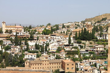 Fototapeta na wymiar Panorama of Granada from the Alhambra. Spain