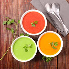 assorted bowl of soup