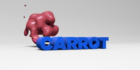 CARROT - 3D rendered colorful headline illustration.  Can be used for an online banner ad or a print postcard.