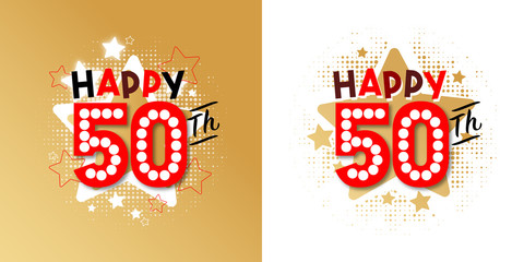 Happy 50th Birthday - obrazy, fototapety, plakaty