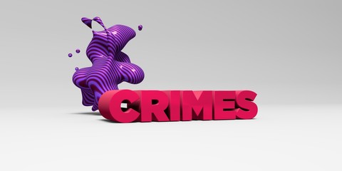 CRIMES - 3D rendered colorful headline illustration.  Can be used for an online banner ad or a print postcard.
