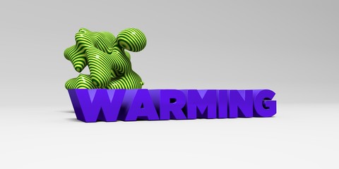 WARMING - 3D rendered colorful headline illustration.  Can be used for an online banner ad or a print postcard.