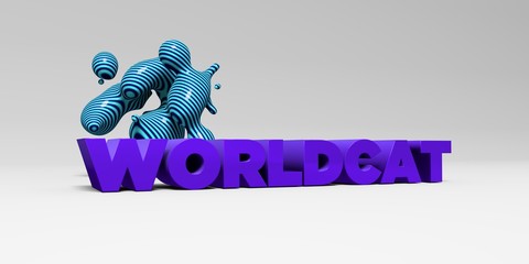 WORLDCAT - 3D rendered colorful headline illustration.  Can be used for an online banner ad or a print postcard.
