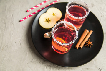 Morse red currant with cinnamon and lemon © yuliasverdlova