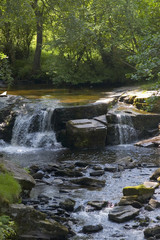 Naklejka na ściany i meble waterfall river cascade brecon beacons national park wales