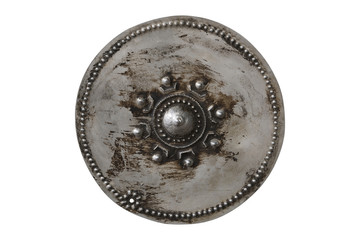 Antique silver plate on white background