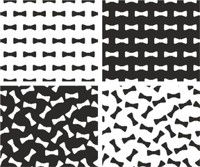 Bow Tie Aligned & Random Seamless Pattern Set