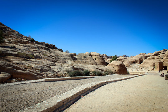 Roman road to Petra, Jordan