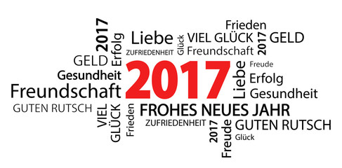 Obraz premium word cloud with new year 2017 greetings
