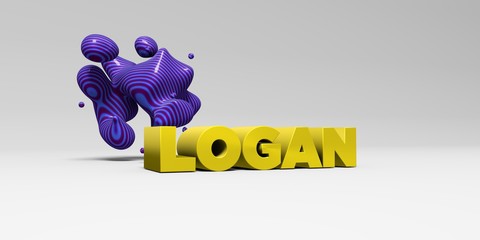 LOGAN - 3D rendered colorful headline illustration.  Can be used for an online banner ad or a print postcard.