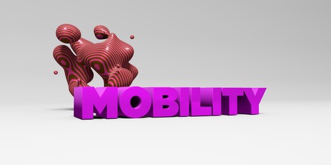 MOBILITY - 3D rendered colorful headline illustration.  Can be used for an online banner ad or a print postcard.
