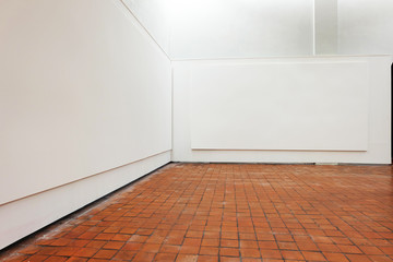 White wallpaper in gallery with high-key