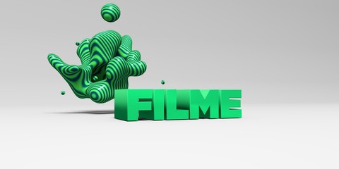 FILME - 3D rendered colorful headline illustration.  Can be used for an online banner ad or a print postcard.