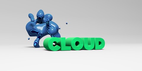 CLOUD - 3D rendered colorful headline illustration.  Can be used for an online banner ad or a print postcard.
