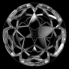 Star Spherical Object. 3D illustration. 3D CG. High resolution.