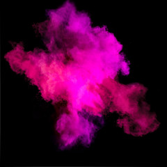 Fototapeta na wymiar Freeze motion of purle dust explosion