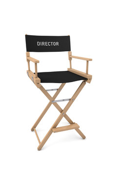 Film director's chair isolated on white. 3D rendering