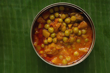 Still life of mixed vegetable curry