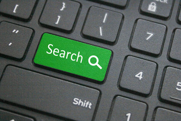 Close-up of search button on computer keyboard