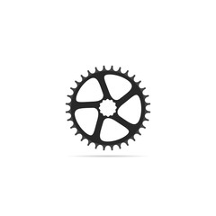 Bicycle chainring 32 tooth isolated on a white background.
