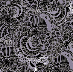 Raster colored pink and violet pattern on black background.